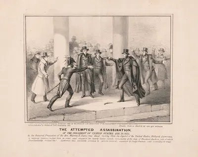 Попытка убийства президента Соединенных Штатов by В. Эндикотт и Ко., 1835 — digital art print download