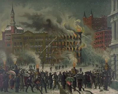 The New-York 'World Building' fire by William Bruns, 1883 — digital art print download