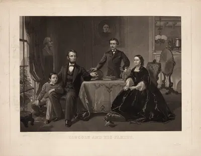 Lincoln and his family by William Sartain, 1866 — digital art print download