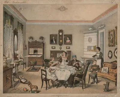 Living room by A. Toller, 1875 — digital art print download