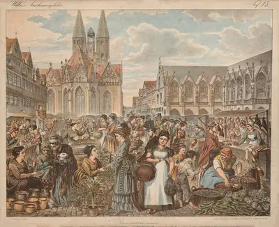 Marketplace by A. Toller, 1875 — digital art print download