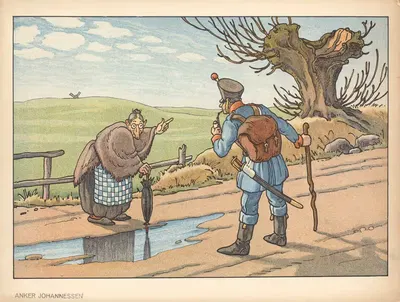 Спичечный коробок – Ведьма и солдат by Анкер Иоганнесенс Форлаг, 1945 — digital art print download