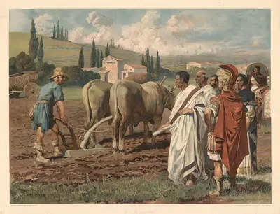 Цинциннат за плугом by Антон Хоффман, 1920 — digital art print download