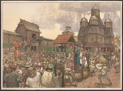 Веча в Пскове by Апполинарий Васнецов — digital art print download