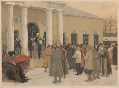 Reading of the Manifest by Boris Kustodiev — digital art print download