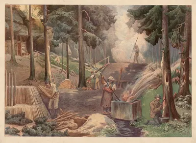 Kohlenmeiler. by Bruno Héroux, 1910 — digital art print download