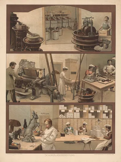 Schokoladebereitung by Bruno Héroux, 1910 — digital art print download