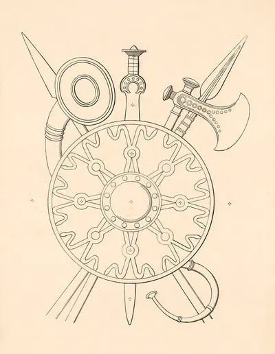 Bronze Age weapon by Carl Ludvig Petersen, 1863 — digital art print download
