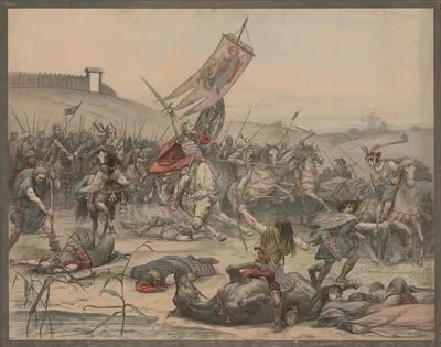 208 Otto the Great in the Battle of Lechfeld, 955 by Carl Gustaf Hellqvist, 1887 — digital art print download