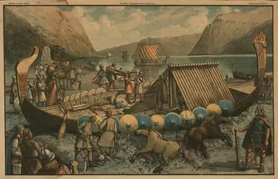 Погребение викингского кувшина by Карл Х.Ф. Шмидт, 1888 — digital art print download