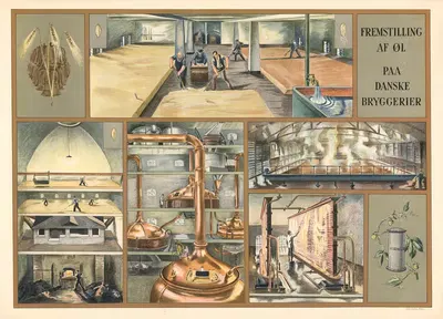 Производство пива на датских пивоварнях by Карл Й. К., 1930 — digital art print download