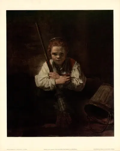 Рембрандт ван Рейн, Девушка с метлой by Керкль Франсэ д'Ар, 1952 — digital art print download
