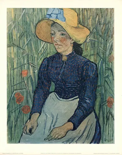 Винсент Ван Гог, Девушка в соломенной шляпе by Керкль Франсэ д'Ар, 1952 — digital art print download