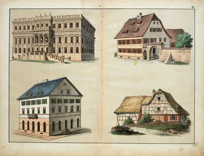 Residential buildings by D. Englert, 1867 — digital art print download