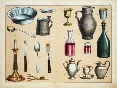 Table setting service by D. Englert, 1867 — digital art print download