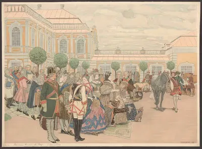 Empress Anna and Her Court by Dmitry Kardovsky — digital art print download