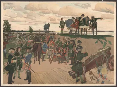 Founding of the Fortress St. Petersburg by Peter the Great in the 18th Century by Dmitry Kardovsky — digital art print…