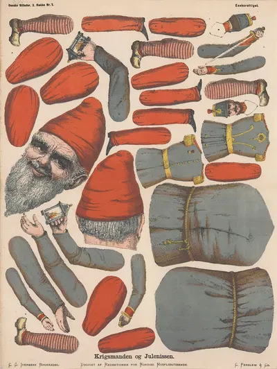 Krigsmanden og Julenissen by Emil Bærentzen, 1871 — digital art print download