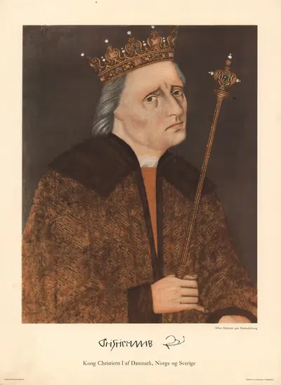 King Christian I of Denmark, Norway, and Sweden by F.E. Bording, 1944 — digital art print download