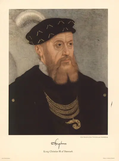 King Christian III of Denmark (after Jost Verheiden) by F.E. Bording, 1944 — digital art print download
