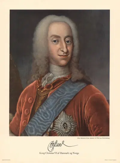 King Christian VI of Denmark and Norway (after Johan Salomon du Wahl) by F.E. Bording, 1944 — digital art print download