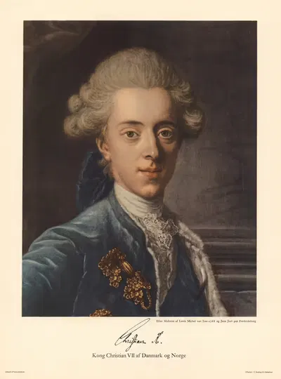 King Christian VII of Denmark (after Louis Michel van Loo) by F.E. Bording, 1944 — digital art print download