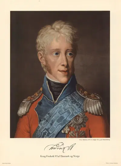 King Frederick VI of Denmark and Norway (after Friedrich Carl Gröger) by F.E. Bording, 1944 — digital art print download