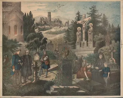 Кладбище by Фриц Зондерланд, 1888 — digital art print download
