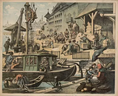 У порта by Фриц Зондерланд, 1888 — digital art print download