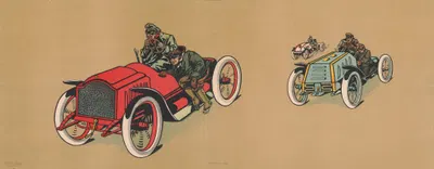 Автомобильные гонки by Джордж Маркендорф, 1907 — digital art print download