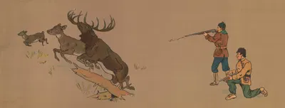 Охота на оленей by Джордж Маркендорф, 1900 — digital art print download