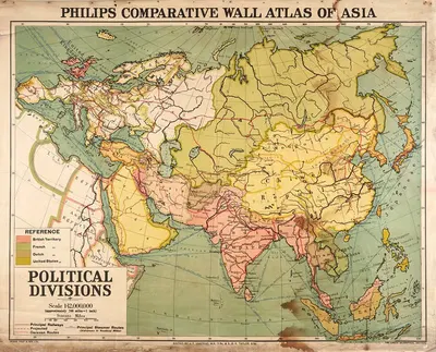 Asia – Political Divisions by George Philip & Son, 1912 — digital art print download