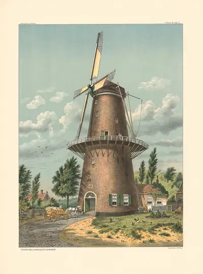 Mill by H. Scheepstra & W. Walstra, 1910 — digital art print download