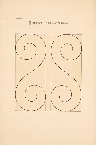 Elementary Freehand Drawing Pl.11 by Harald Frithjof Petersen, 1909 — digital art print download