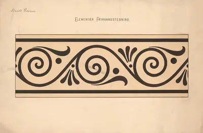 Elementary Freehand Drawing Pl.28 by Harald Frithjof Petersen, 1909 — digital art print download