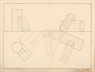 Drawing lesson boards Pl.02 by Henrik Thrap-Meyer, 1876 — digital art print download