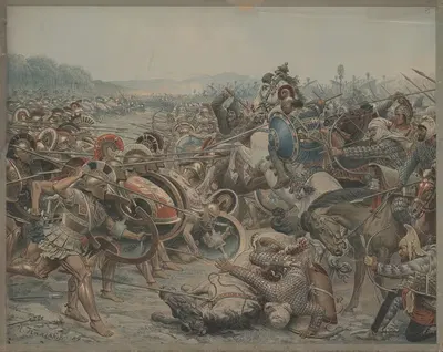 Battle of Marathon by Hermann Knackfuss — digital art print download