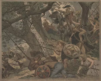 Battle of the Teutoburg Forest by Hermann Knackfuss — digital art print download