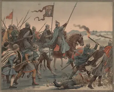 Henry I in front of Brandenburg by Hermann Knackfuss — digital art print download