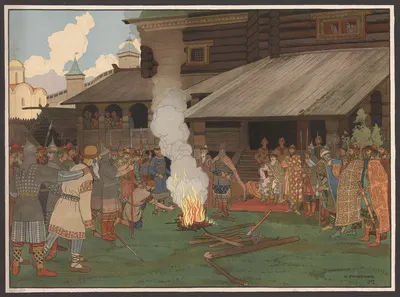 Осуществление правосудия в Киевской Руси by Иван Билибин — digital art print download