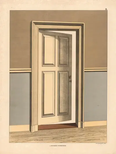 Classroom door by J. Muusses, 1910 — digital art print download