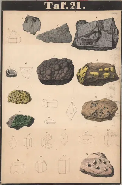 Минералы Шрайбера Пл.21 by Й.Ф. Шрайбер, 1886 — digital art print download