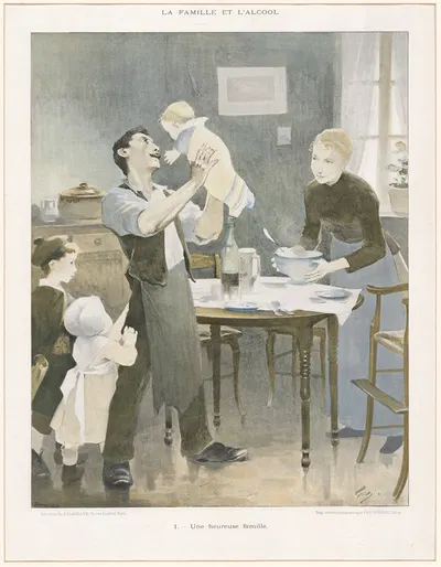 Une heureuse famille by Jean Geoffroy, 1914 — digital art print download