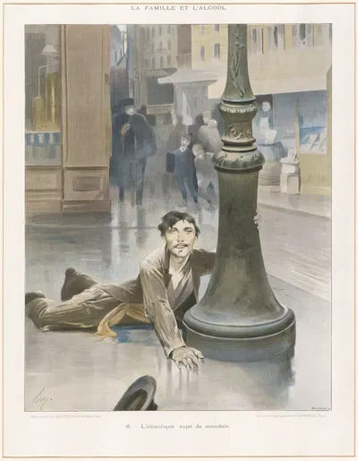 L'alcoolique sujet de scandale by Jean Geoffroy, 1914 — digital art print download