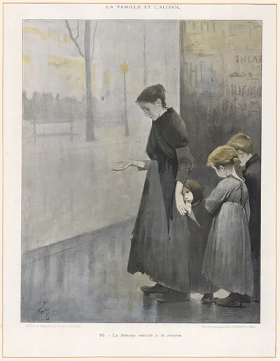 La femme réduite å la misére by Jean Geoffroy, 1914 — digital art print download
