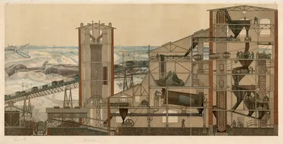 Угольная шахта и производство брикетов by Йозеф Клемм, 1910 — digital art print download