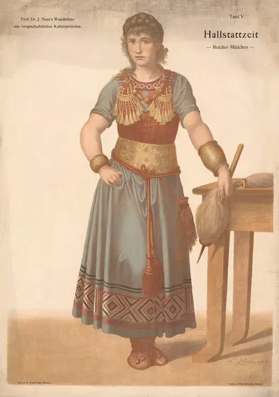 Hallstatt culture – Wealthy girl by Julius Naue, 1900 — digital art print download