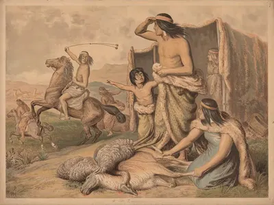 Патагониевская семья by Матье Молитор, 1883 — digital art print download