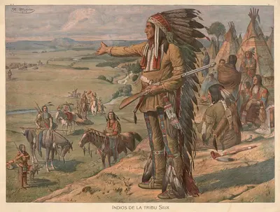 Индейцы племени Сиукс by Матье Молитор, 1883 — digital art print download