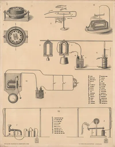 Ship's compass, Electromagnet by Mikal Ø. Ore, 1906 — digital art print download